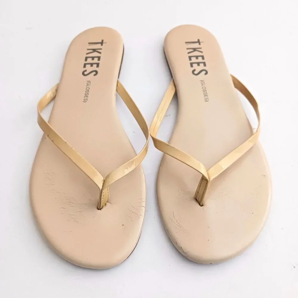 TKEES Glosses Thong Flip Flops Neutral Cocoa Butter EU 39 US 8
